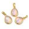 Rack Plating Brass with Synthetic Opal Pendants KK-S370-08G-03-1