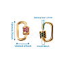Brass Micro Pave Cubic Zirconia Screw Carabiner Lock Charms ZIRC-G156-11G-6