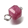 Natural Colorful Tourmaline Faceted Table Cut Cube Charms PALLOY-JF04367-02-5