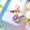 Alloy Resin Heart Keychains KEYC-TADJ0002-01G-Q-4