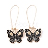 Enamel Butterfly with Skull Hoop Earrings EJEW-WH0017-73KCG-B-1