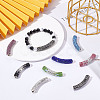 16Pcs 8 Style Brass Rhinestone & Polymer Clay Rhinestone Curved Tube Beads RB-SC0001-07-5