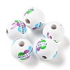 Easter Theme Printed Wood European Beads WOOD-M010-02E-1