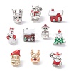 Christmas Theme Alloy Enamel European Beads MPDL-Q213-11AS-5