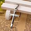 Tarnish Resistant 304 Stainless Steel Cross Pendants STAS-I035-27B-1