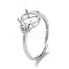 Adjustable 925 Sterling Silver 4 Prongs Ring Settings STER-K179-32P-1