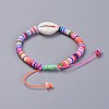 Handmade Polymer Clay Heishi Beads Kids Braided Bracelets BJEW-JB04317-5