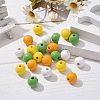 160Pcs 4 Colors Farmhouse Country and Rustic Style Painted Natural Wood Beads WOOD-LS0001-01J-4