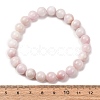 Natural Kunzite Round Beads Stretch Bracelets for Women Men BJEW-A149-02-3