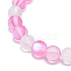 Synthetic Moonstone & Brass Beaded Stretch Bracelet for Women BJEW-JB08845-5
