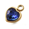 304 Stainless Steel with Rhinestone Pendants STAS-Q346-01G-02-3