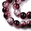 Crackle Baking Paint Imitation Jade Glass Beads Strands DGLA-T003-8mm-14-2
