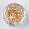 AB Color Plated Glass Bugle Beads SEED-R011-162B-2