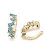 Cubic Zirconia Star Cuff Earrings EJEW-A069-17G-B-2