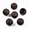 Painted Natural Wood Beads WOOD-T021-53B-M-2