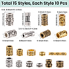 150Pcs 15 Styles Tibetan Style Zinc Alloy Beads FIND-SC0019-97-2