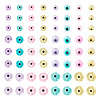 120Pcs 5 Styles Handmade Evil Eye Lampwork Beads Strands LAMP-TA0001-50-2
