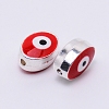 Double-Sided Enamel Alloy Beads ENAM-WH0049-40P-02-RS-1