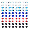 100Pcs 5 Colors Handmade Evil Eye Lampwork Beads Strands LAMP-TA0001-88B-2
