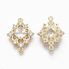 Brass Clear Cubic Zirconia Links connectors X-ZIRC-Q021-046G-NF-2