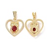 Brass Micro Pave Clear Cubic Zirconia Pendants ZIRC-F134-18G-01-1