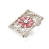 Brass Crystal Rhinestone Rectangle with Flower Multi-Strands Links KK-P306-18P-3