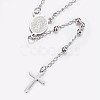 Non-Tarnish 304 Stainless Steel Rosary Bead Necklaces X-NJEW-I205-14P-2