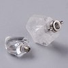 Hexagon Natural Quartz Crystal Perfume Bottle Pendants G-H241-03E-P-3