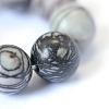 Natural Black Silk Stone/Netstone Round Bead Strands G-E334-6mm-05-4