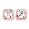 Crystal Rhinestone Square Stud Earrings with 925 Sterling Silver Pins for Women MACR-S275-039B-2