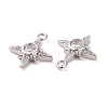 Brass Micro Pave Clear Cubic Zirconia Charms KK-G418-08P-3
