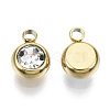 PVD Vacuum Plating 201 Stainless Steel Rhinestone Charms X-STAS-S068-G-3