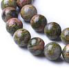 Natural Unakite Beads Strands G-K287-19-8mm-3