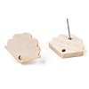 Ash Wood Stud Earring Findings EJEW-N017-011P-3