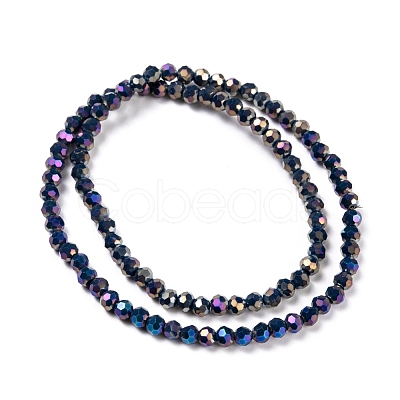 Round Full Rainbow Plated Faceted(32 Facets) Electroplate Glass Beads Strands X-EGLA-J130-FR15-1