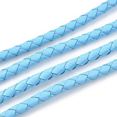 Braided Cowhide Leather Cord NWIR-N005-01N-4mm-1