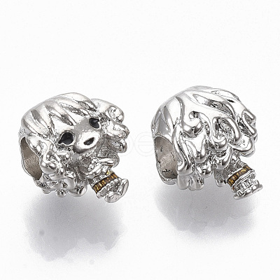 Alloy Enamel European Beads ENAM-N052-04-1