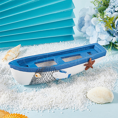 Mediterranean-style Wood Sailboat Miniature Model Decorations DJEW-WH20816-008A-1