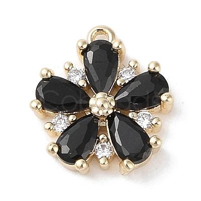 Brass Micro Pave Cubic Zirconia Charms KK-G491-26G-03-1