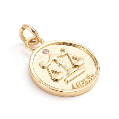Brass Micro Pave Cubic Zirconia Pendants ZIRC-E164-34K-G-1