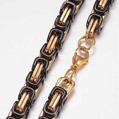 201 Stainless Steel Byzantine Chain Bracelets BJEW-K134-01C2-8mm-1