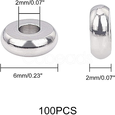 100Pcs 304 Stainless Steel Spacer Beads STAS-UN0057-41-1