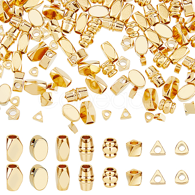 128Pcs 8 Style Brass Bead KK-DC0003-56-1