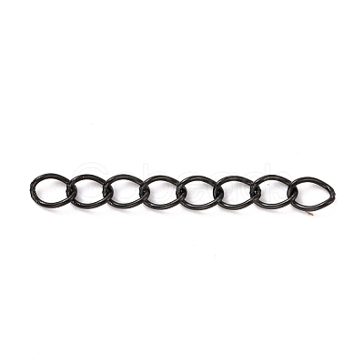 Ion Plating(IP) 304 Stainless Steel Curb Chains Extender STAS-WH0032-02B-EB-1