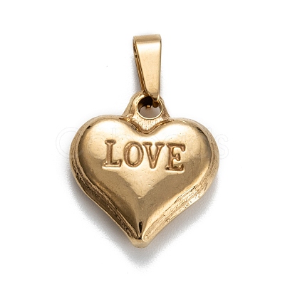 Valentine's Day 201 Stainless Steel Charms STAS-I159-02C-G-1
