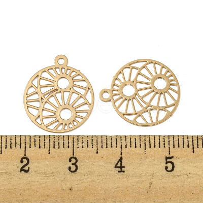Brass Etched Metal Embellishments Connecotr Charms KKC-D001-11KCG-1