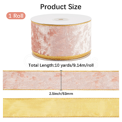 10 Yards Single Face Velvet Wired Ribbon SRIB-WH20020-023B-1