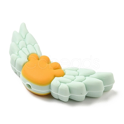 Wing Food Grade Eco-Friendly Silicone Focal Beads SIL-C004-01B-1