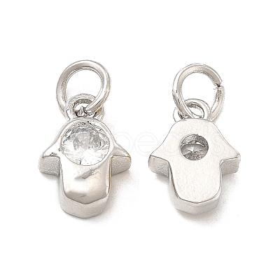 Brass Micro Pave Cubic Zirconia Charms KK-E068-VB233-1
