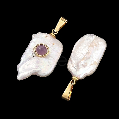 Natural Mixed Gemstone Pendants PALLOY-JF05974-1